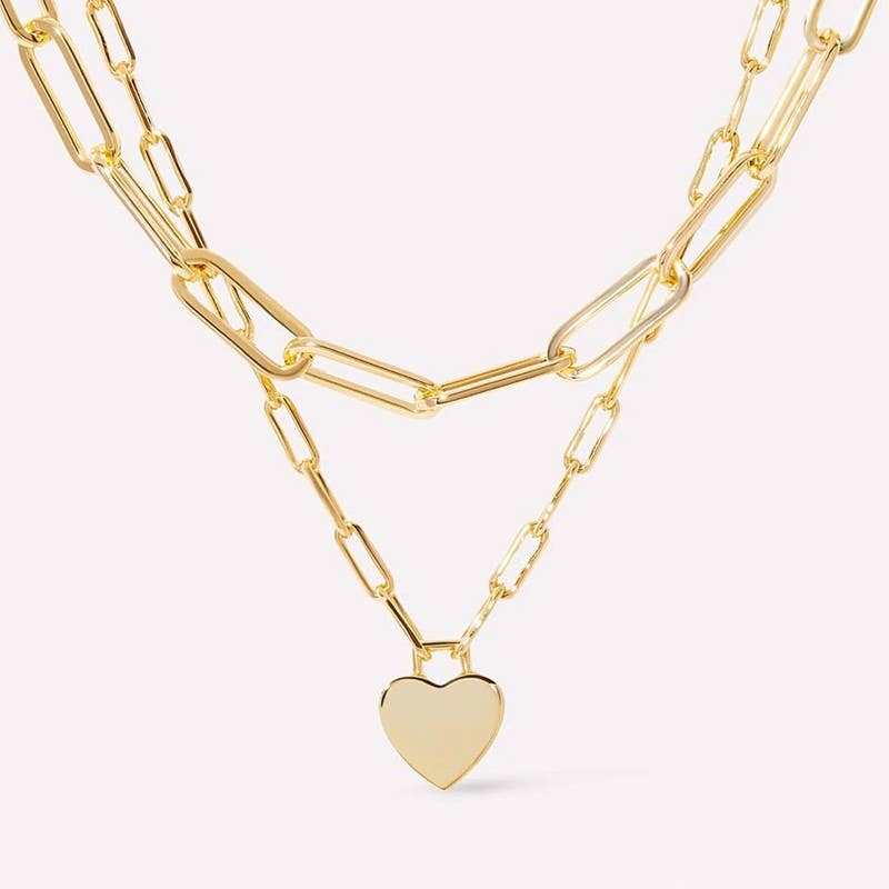 18K STAINLESS STEEL TARNISH FREE LAYERED NECKLACE | 40NK9429