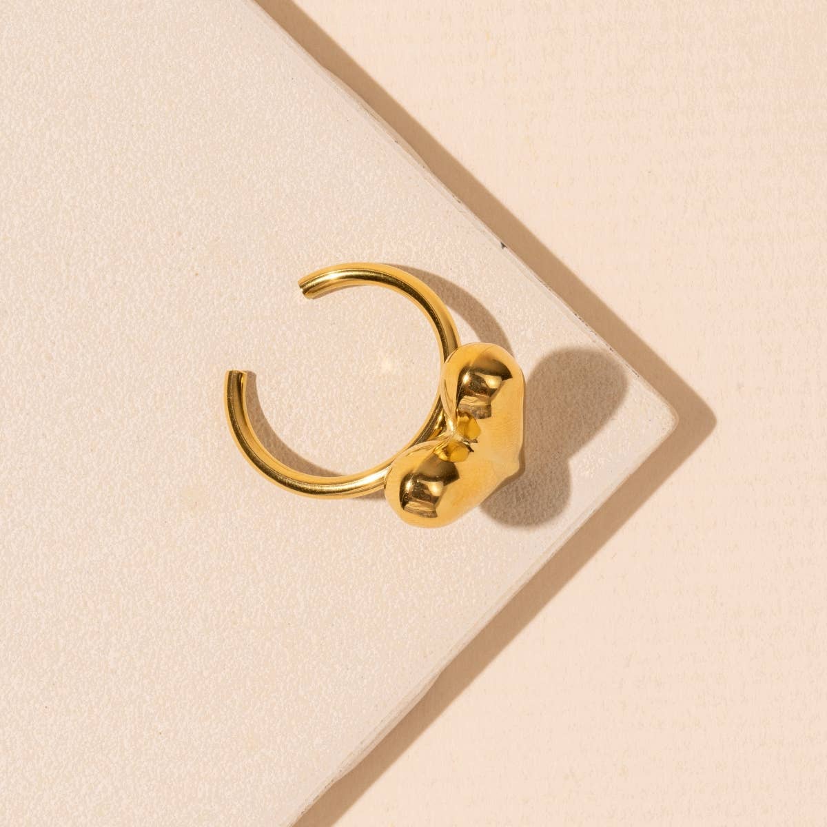 Heart Charm Basic Stainless Steel Ring