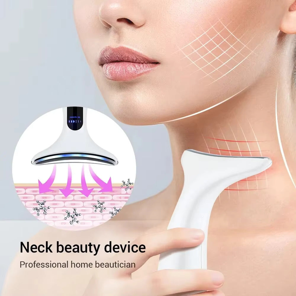 EMS Microcurrent Chin Lifting Face Neck Beauty Device LED Photon Firming Rejuvenation Anti Wrinkle Skin Care Facial Massager